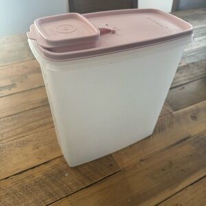 Tupperware Pink and White Food Storage Container